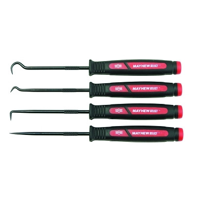 Mayhew™ Mayhew™ Tools 4 Pc. Dominator Mini Hook & Pick Set, Straight,  45° Double Angled Hook, 90° Angled Hook, Curved Hook