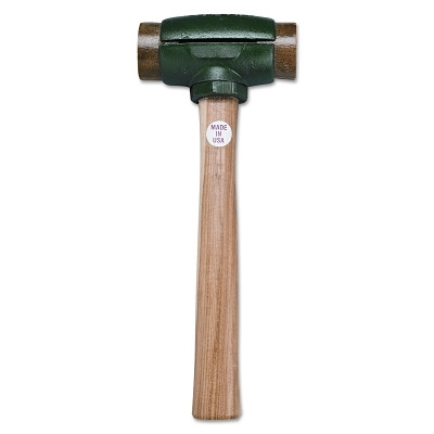 Garland Mfg Split Head Hammer, 2.75 lb Head, 1-3/4 in dia Face, 14 in Handle, Green/Natural, Rawhide