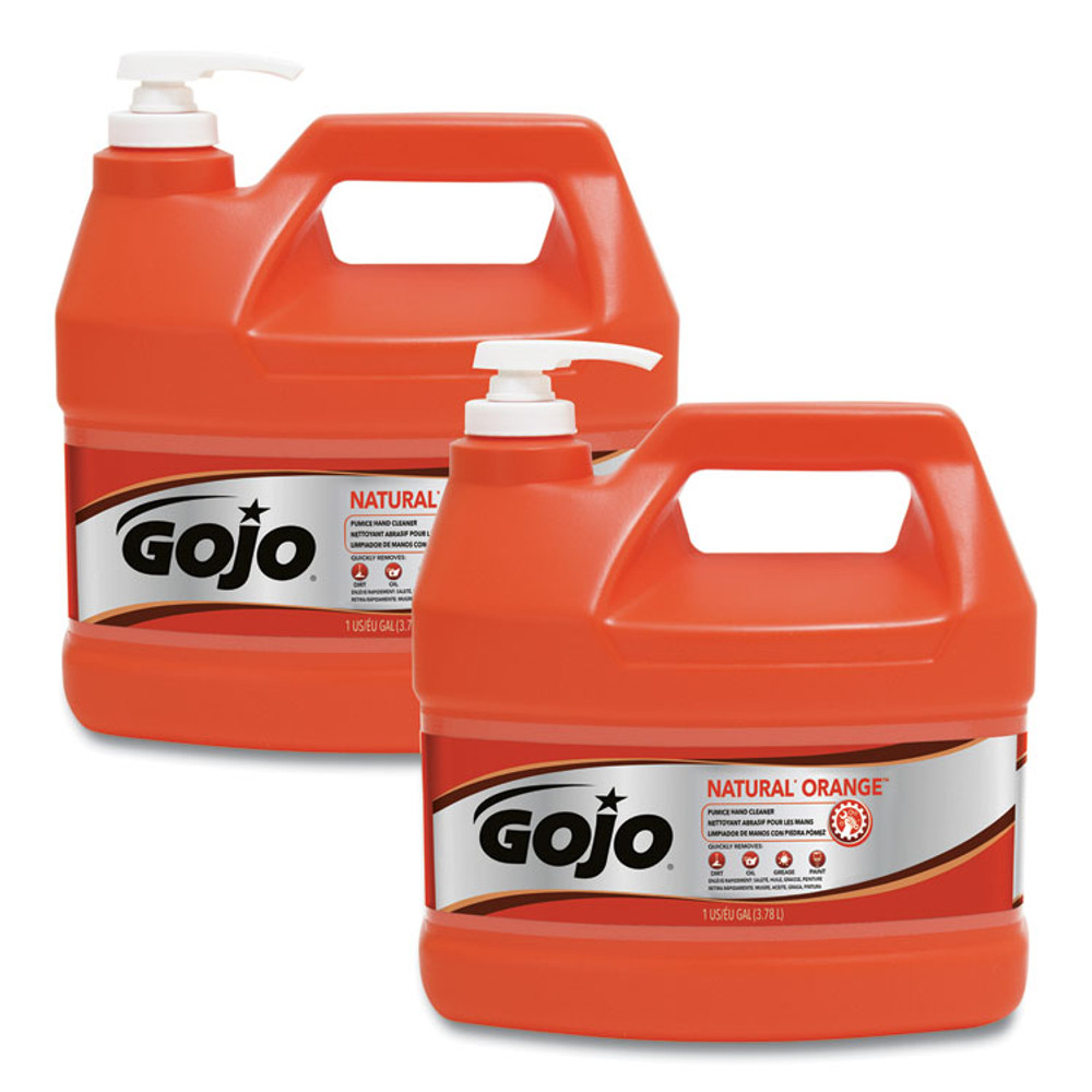 GO-JO INDUSTRIES GOJO® 095502CT NATURAL ORANGE Pumice Hand Cleaner, Citrus Scent, 1 gal, 2/Carton