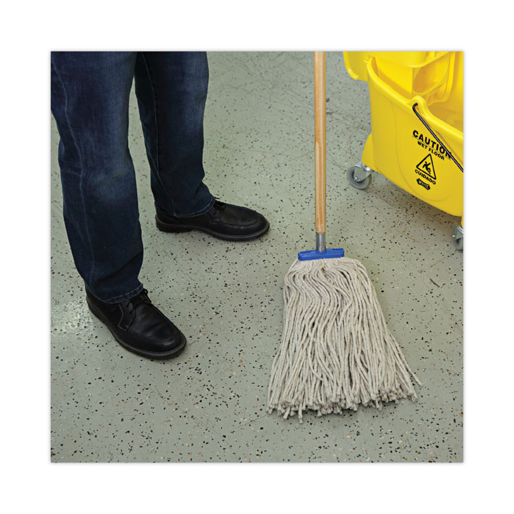 BOARDWALK CM22024 Mop Head, Lie-Flat Head, Cotton Fiber, 24 oz., White, 12/Carton