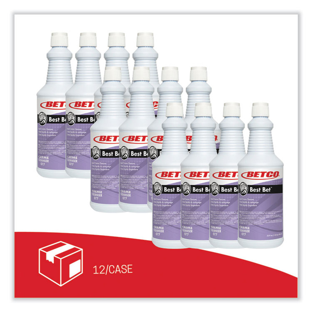 BETCO CORPORATION 771200 Best Bet Liquid Creme Cleanser, Mint, 32 oz Bottle, 12/Carton