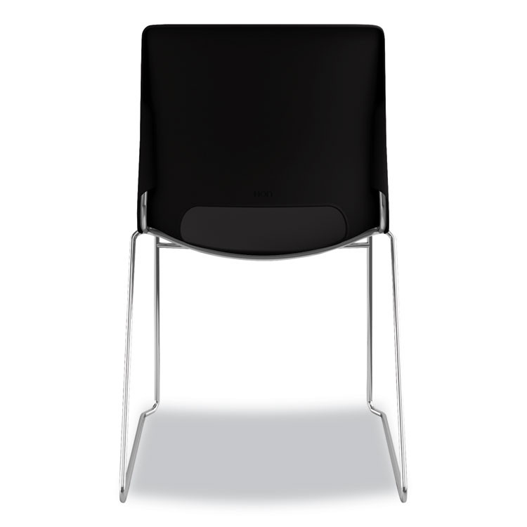 HON COMPANY MS101ON Motivate High-Density Stacking Chair, Supports Up to 300 lb, 17.75" Seat Height, Onyx Seat, Black Back, Chrome Base, 4/Carton