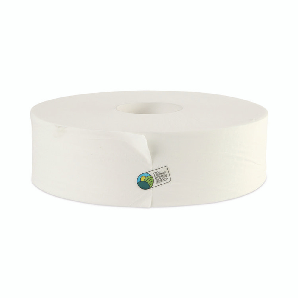 BOARDWALK 6102B JRT Jumbo Roll Bathroom Tissue, Septic Safe, 2-Ply, 3.5" x 2,000 ft, White, 6 Rolls/Carton