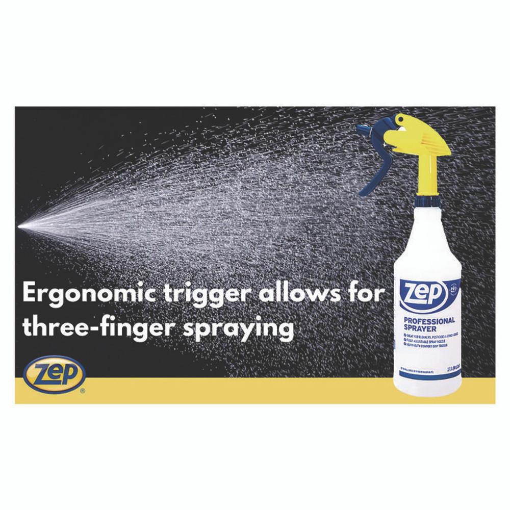 ZEP INC. Commercial® HDPRO36EA Professional Spray Bottle with Trigger Sprayer, 32 oz, Clear