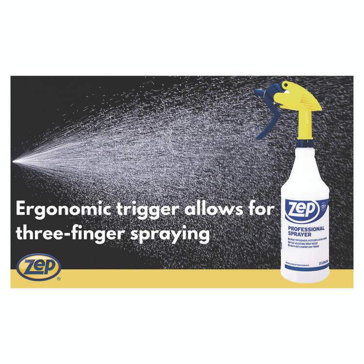 ZEP INC. Commercial® HDPRO36EA Professional Spray Bottle with Trigger Sprayer, 32 oz Bottle, Clear