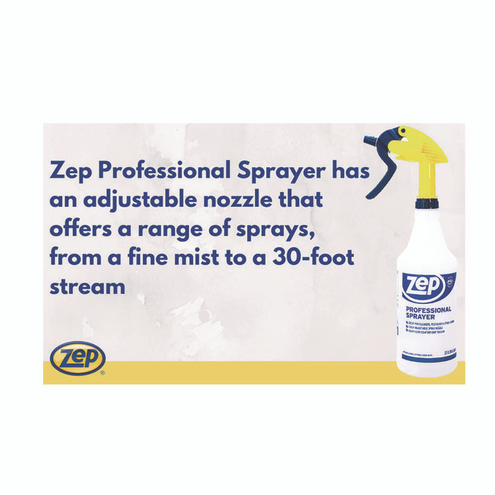 ZEP INC. Commercial® HDPRO36EA Professional Spray Bottle with Trigger Sprayer, 32 oz Bottle, Clear