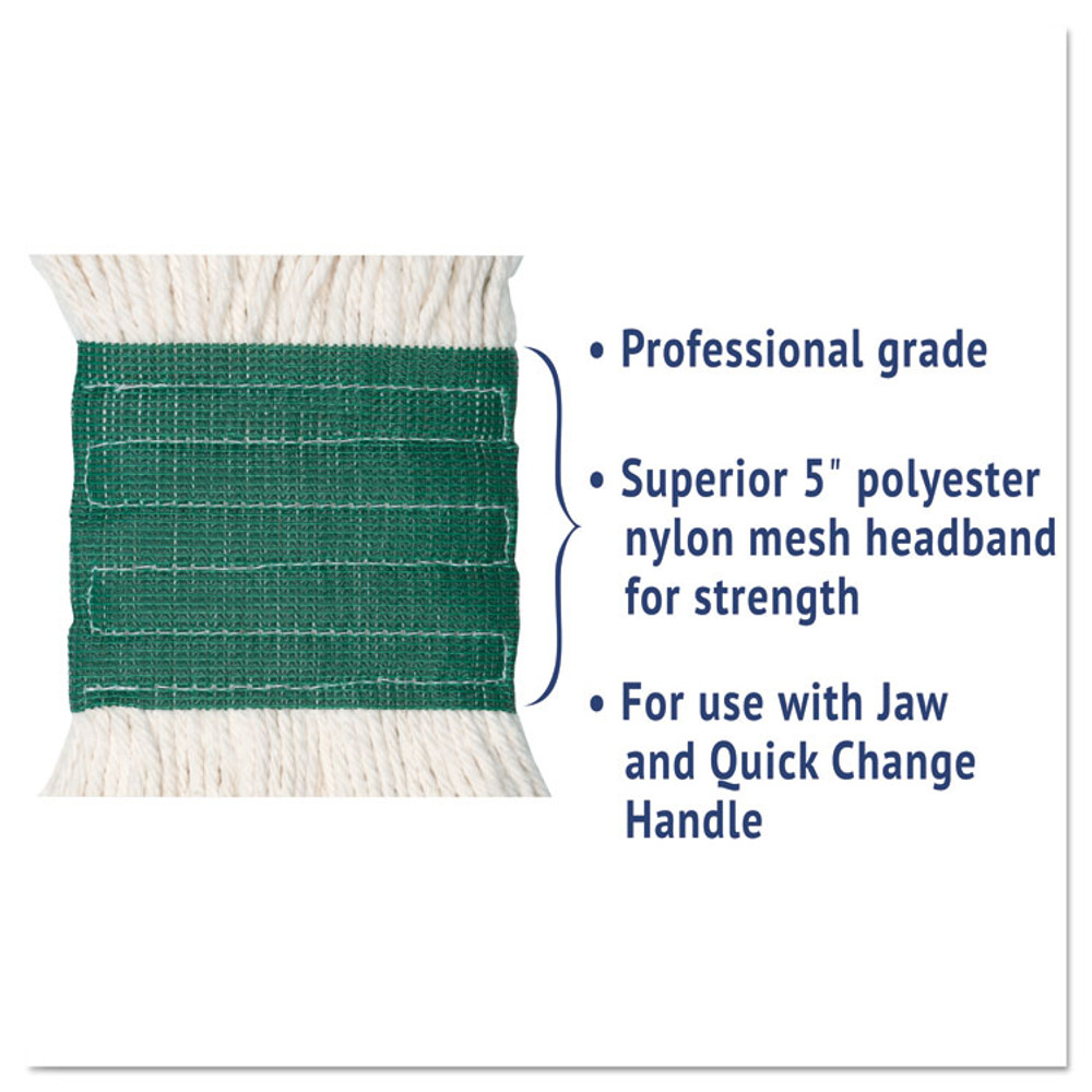 BOARDWALK 502WHEA Super Loop Wet Mop Head, Cotton/Synthetic Fiber, 5" Headband, Medium Size, White