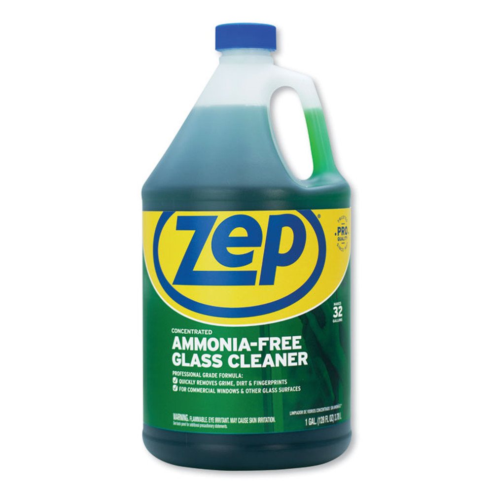 ZEP INC. Commercial® ZU1052128CT Ammonia-Free Glass Cleaner, Pleasant Scent, 1 gal Bottle, 4/Carton