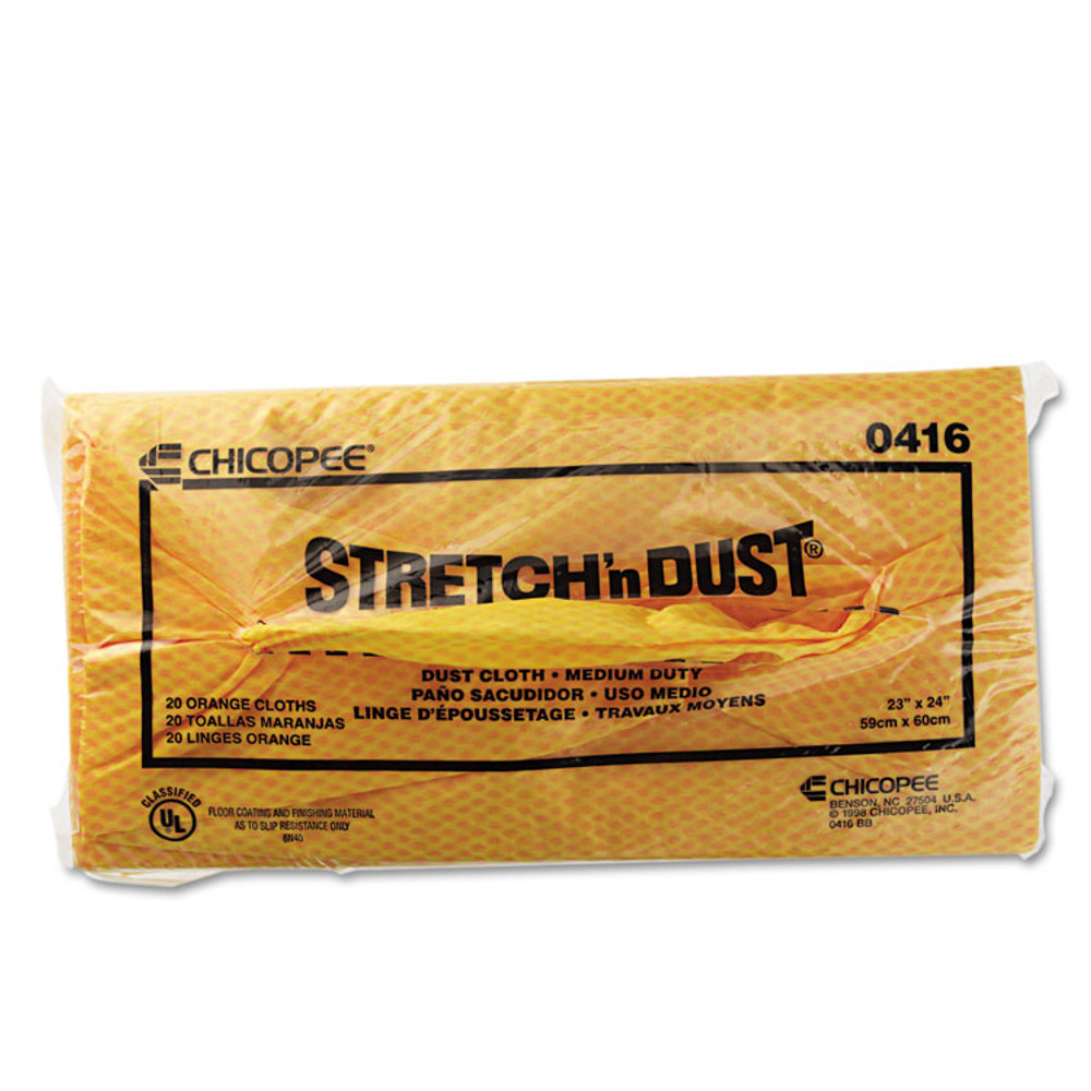 CHICOPEE, INC Chix® 0416 Stretch 'n Dust Cloths, 23.25 x 24, Orange/Yellow, 20/Bag, 5 Bags/Carton