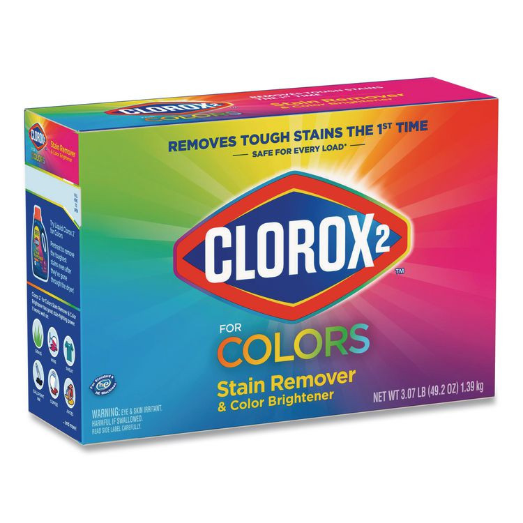 CLOROX SALES CO. 2® 03098 for Colors Stain Remover and Color Brightener Powder, Original, 49.2 oz Box, 4/Carton