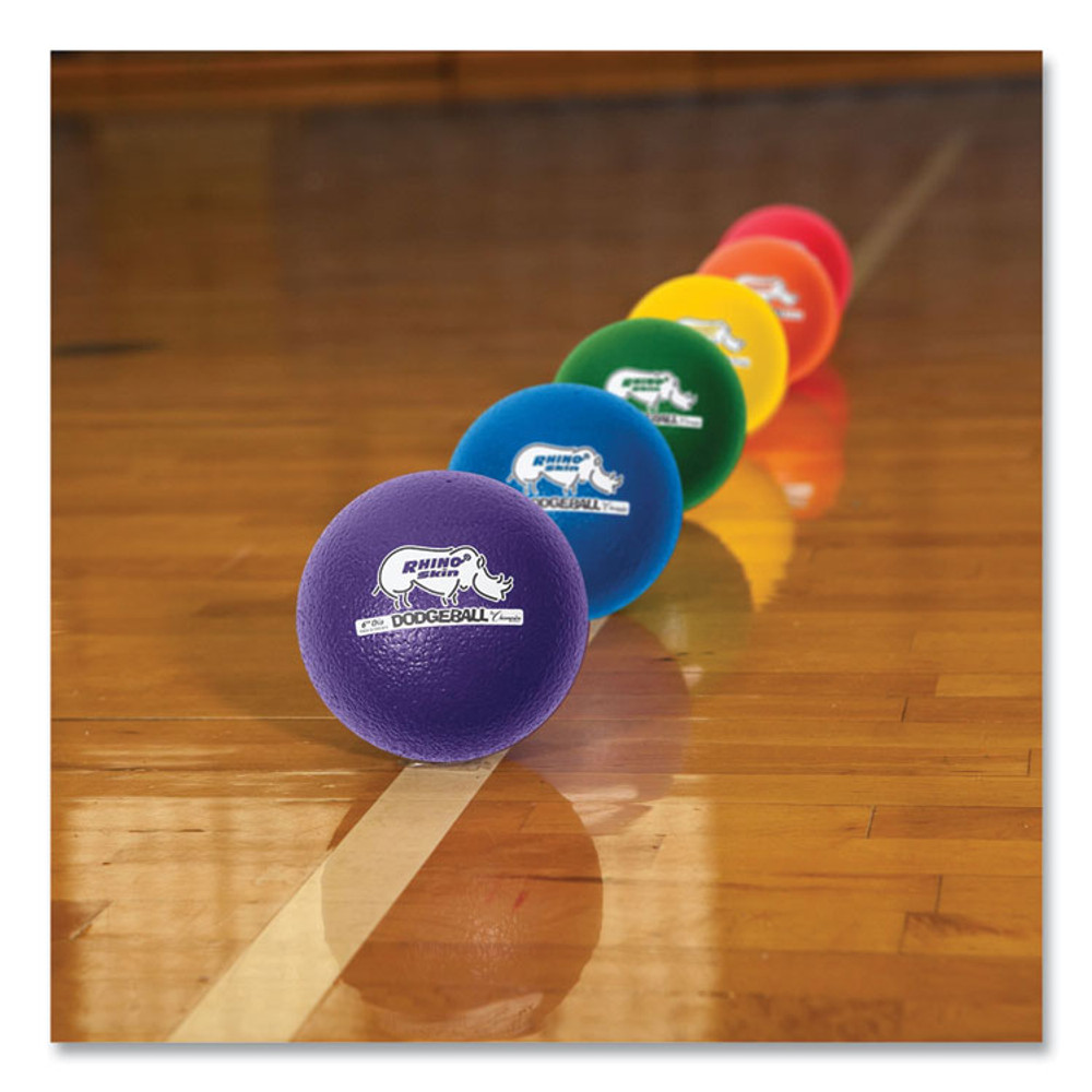 CHAMPION SPORT Sports RXD6SET Rhino Skin Dodge Ball Set, 6" Diameter, Assorted Colors, 6/Set