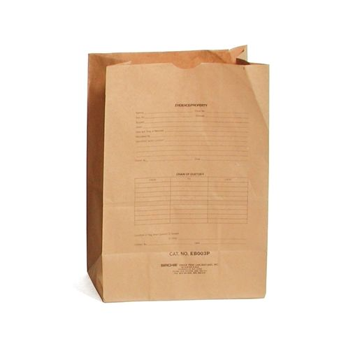 Sirchie EB003P5C Preprinted Kraft Evidence Bag 12''x7''x18'' - Set of 500