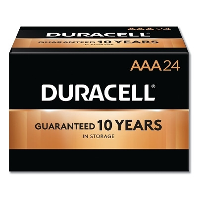 Duracell® CopperTop Alkaline Battery, 1.5V, AAA, 24/PK