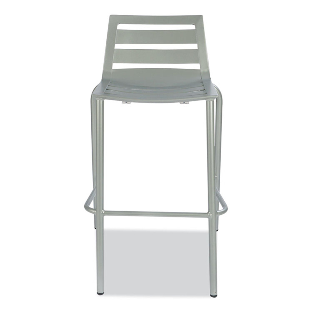 JMC FURNITURE ZARCOBSLV Zarco Series Barstool, Outdoor-Seating, Supports Up to 300 lb, 27" Seat Height, Silver Seat, Silver Back, Silver Base