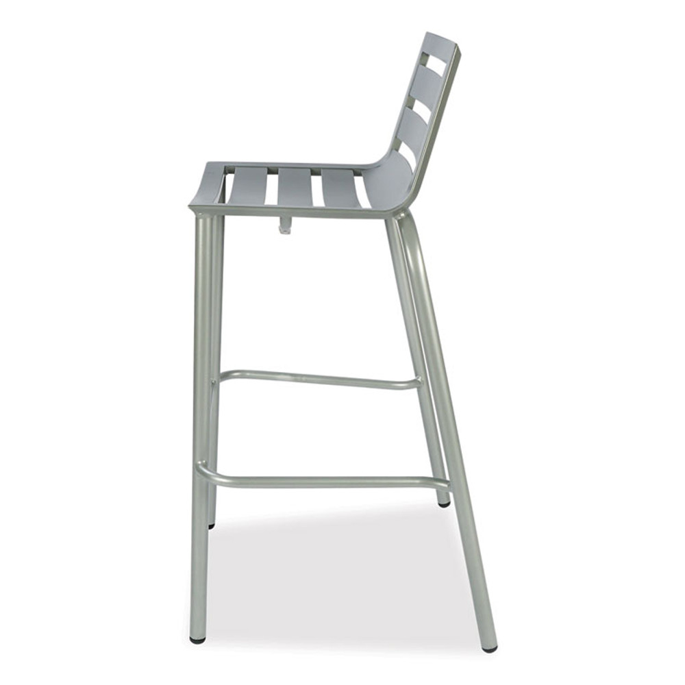 JMC FURNITURE ZARCOBSLV Zarco Series Barstool, Outdoor-Seating, Supports Up to 300 lb, 27" Seat Height, Silver Seat, Silver Back, Silver Base