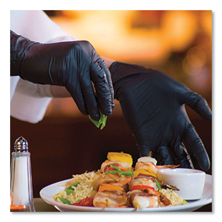 AMMEX CORPORATION X3® by BX349100 Industrial Nitrile Gloves, Powder-Free, XX-Large, 3 mil Thick, 9.5" Long, Black, 100/Box, 10 Boxes/Carton