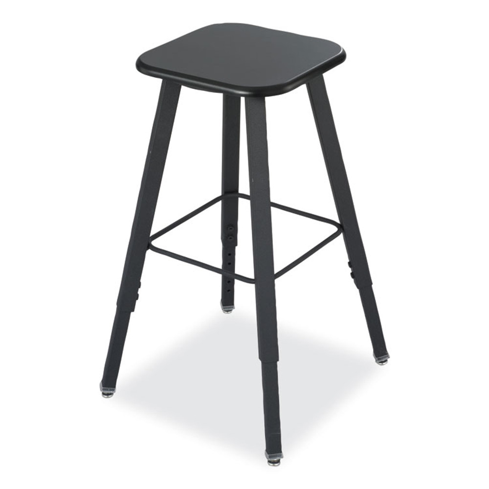 SAFCO PRODUCTS 1205BL AlphaBetter Adjustable-Height Student Stool, Backless, Supports Up to 250 lb, 35.5" Seat Height, Black