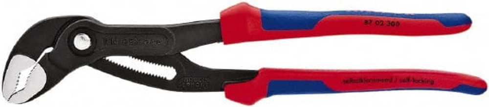Knipex 87 02 300 Tongue & Groove Plier: 2-3/4" Cutting Capacity, V-Jaw