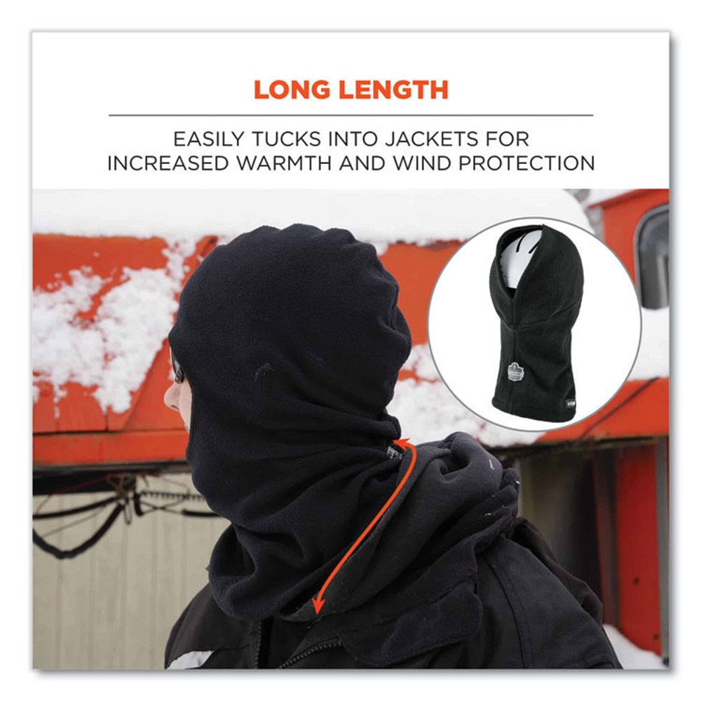 TENACIOUS HOLDINGS, INC. ergodyne® 16894 N-Ferno 6893Z Balaclava with Zipper for Bump Cap Insert, Polyester Fleece, One Size Fit Most, Black