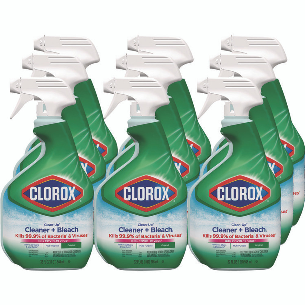 CLOROX SALES CO. 31221 Clean-Up Cleaner + Bleach, Original, 32 oz Spray Bottle, 9/Carton