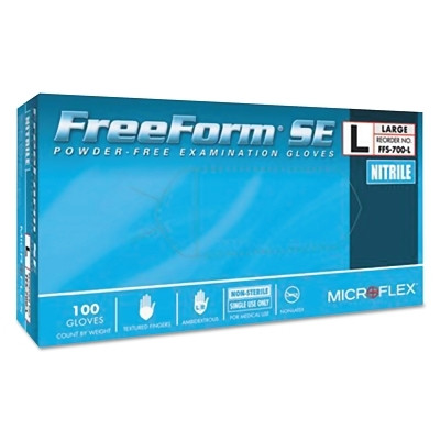 Ansell MICROFLEX® FreeForm SE Disposable Gloves, Nitrile, Finger - 13 mm; Palm-9 mm, Large, Blue