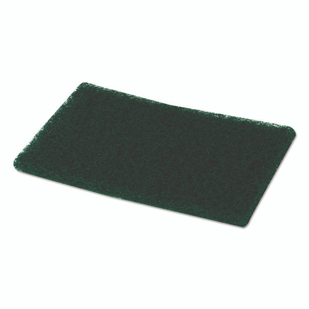BOARDWALK 186 Heavy-Duty Scouring Pad, 6 x 9, Green, 15/Carton