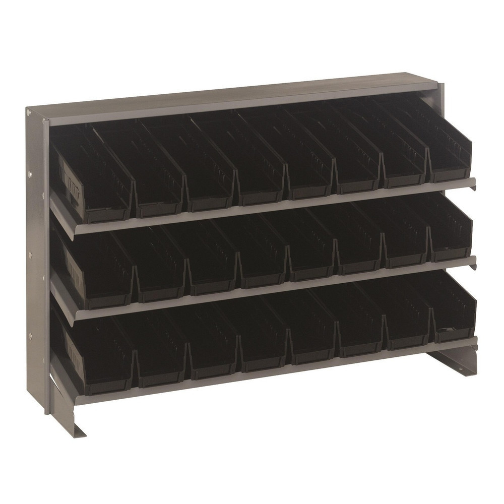 Quantum Storage QPRHA-101BK Bench Pick Rack: Bench Stand with Bins, 240 lb Capacity, 12" OAD, 21" OAH, 36" OAW