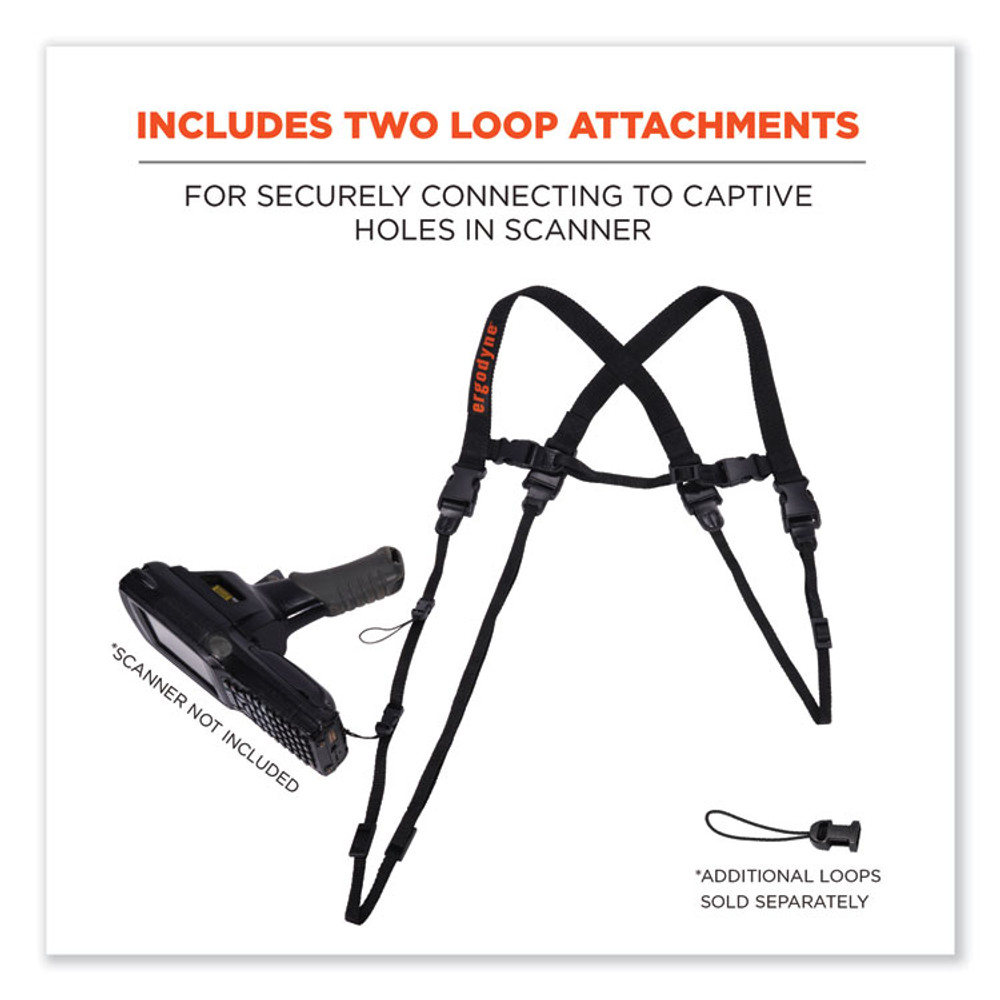 TENACIOUS HOLDINGS, INC. ergodyne® 19134 Squids 3132 Barcode Scanner Lanyard Harness, Large: 20" Arm Strap, 43" Lanyard Strap, Hi-Vis Lime