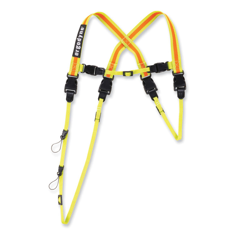 TENACIOUS HOLDINGS, INC. ergodyne® 19134 Squids 3132 Barcode Scanner Lanyard Harness, Large: 20" Arm Strap, 43" Lanyard Strap, Hi-Vis Lime