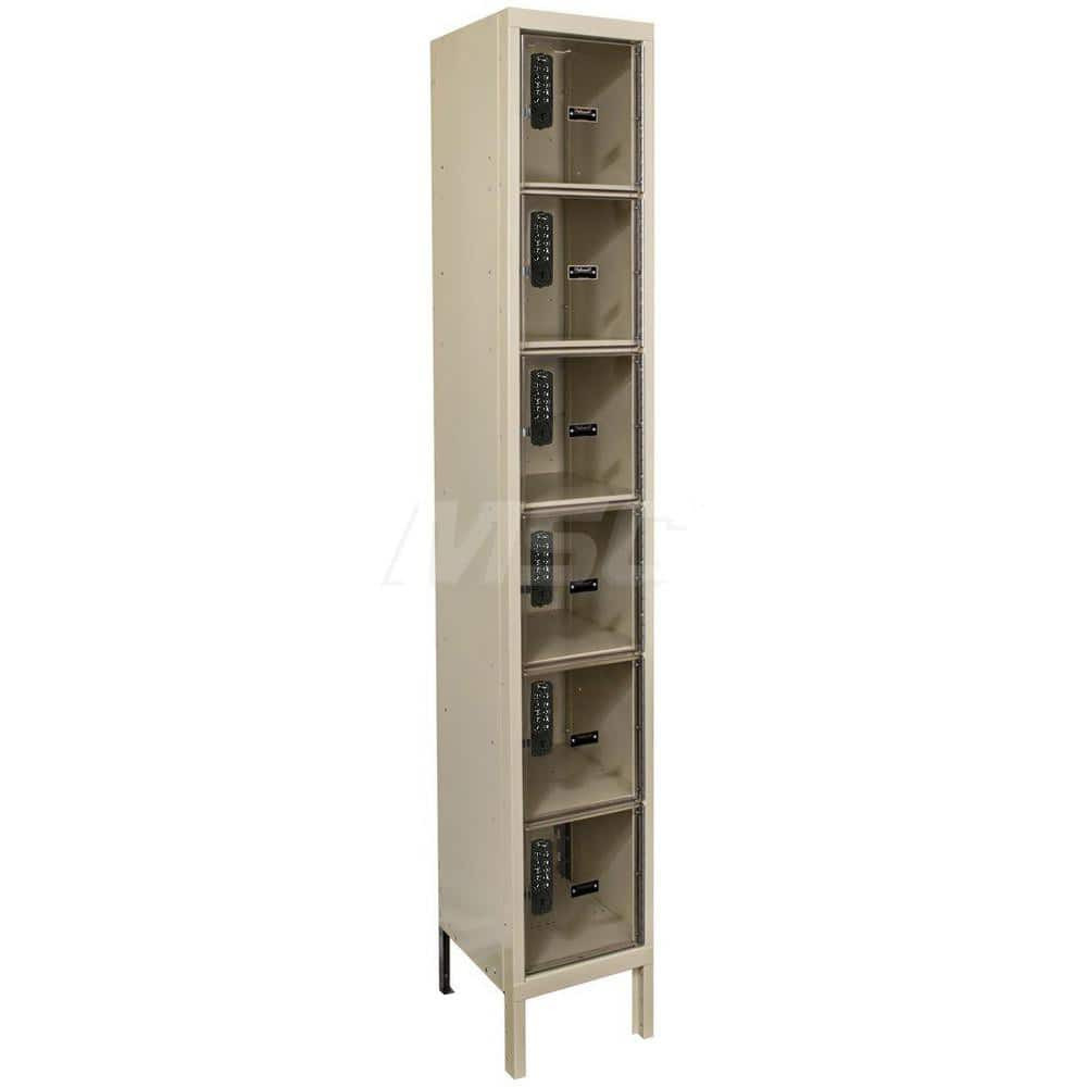 Hallowell UESVP1288-6PT 1-Wide Locker: 12" Wide, 78" High, Electronic Lock