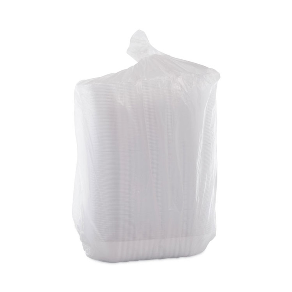 DART C68NT2 ClearPac Large Nacho Tray, 2 Compartments, 3.3 oz, 6.2 x 6.2 x 1.6, Clear, Plastic, 500/Carton