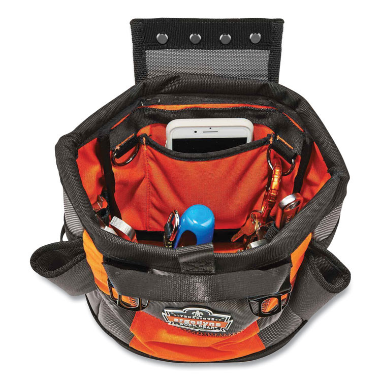 TENACIOUS HOLDINGS, INC. ergodyne® 13627 Arsenal 5527 Premium Topped Tool Pouch with Hinged Closure, 6 x 10 x 11.5, Polyester, Orange
