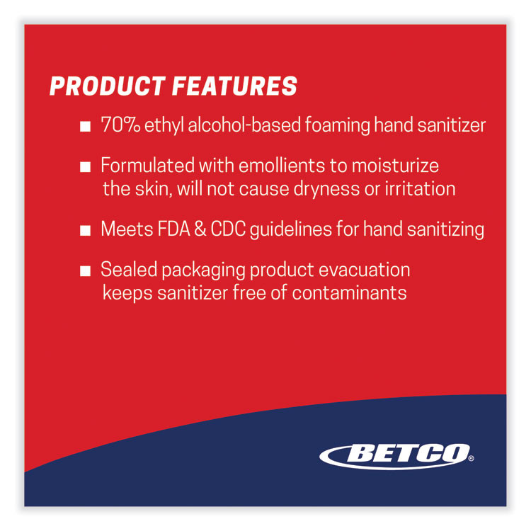 BETCO CORPORATION 7950400 Clario Advanced Alcohol Foaming Sanitizer, 1 gal Bottle, Citrus, 4/Carton