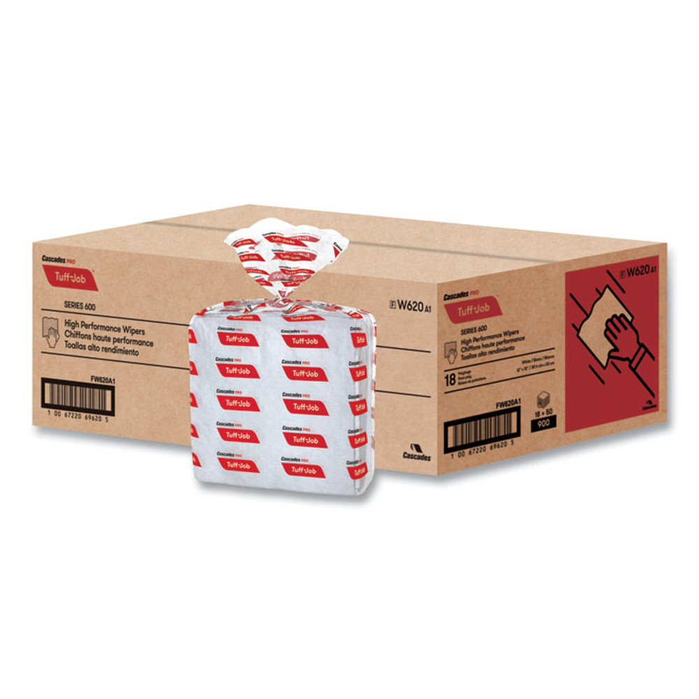 CASCADES TISSUE GROUP PRO W620 Tuff-Job S600 High Performance Wipers, 12 x 13, 50/Bag, 18 Bags/Carton