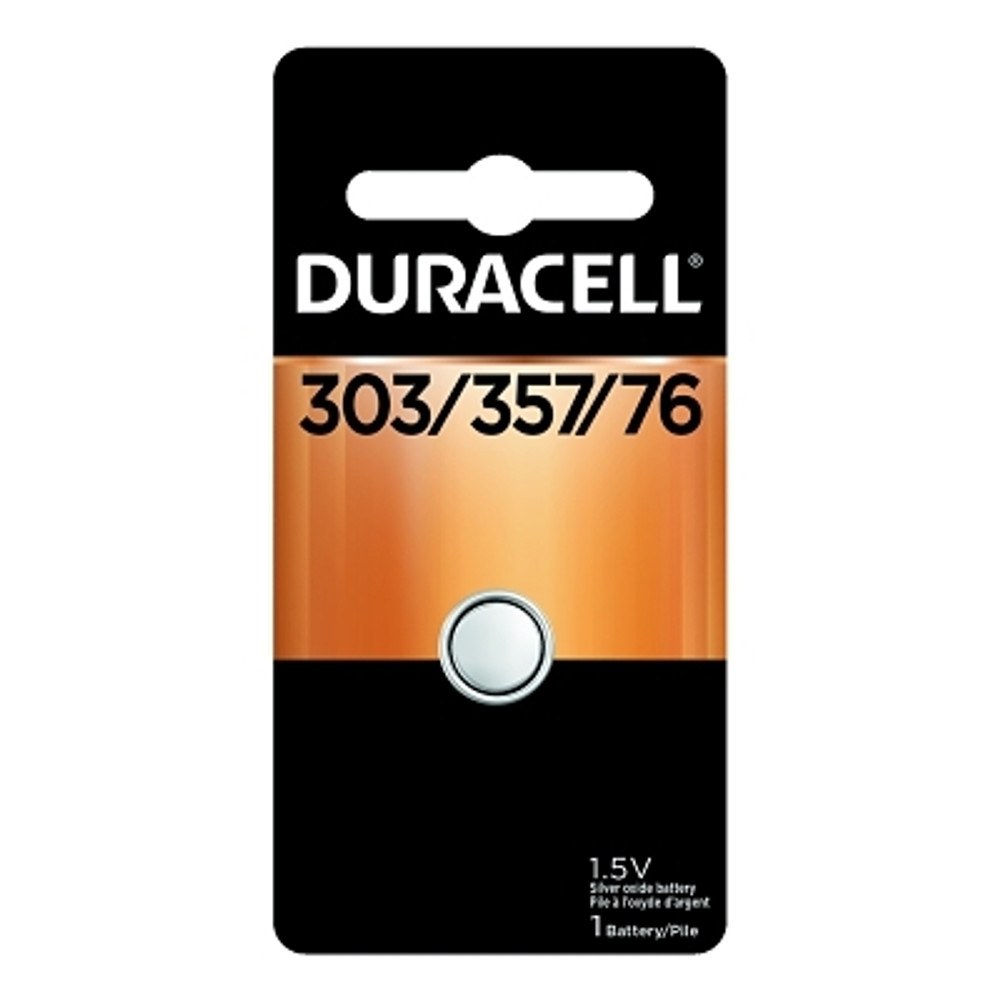 Duracell® DURD303357PK Watch/EleCTronic Battery, Silver Oxide, 1.5V, 357/303, 1 EA/PK