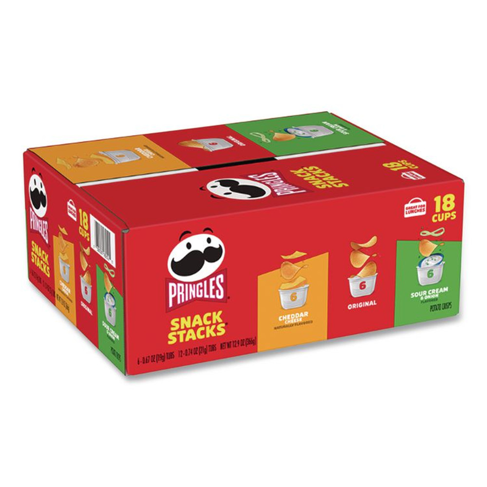 KELLOGG'S Pringles® 18251 Potato Chips, Variety Pack, 0.74 oz Canister, 18/Box