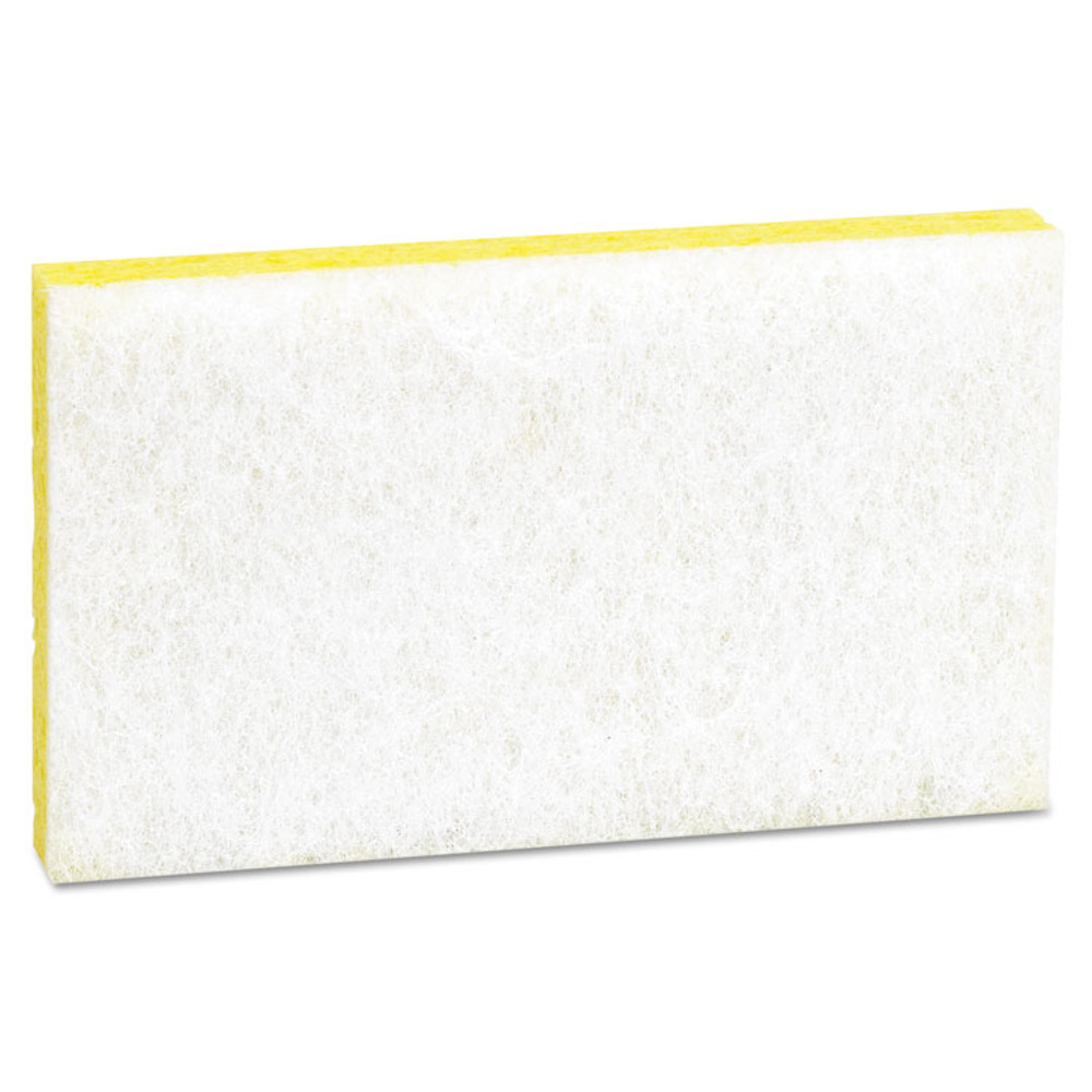 3M/COMMERCIAL TAPE DIV. Scotch-Brite™ PROFESSIONAL 08251 Light-Duty Scrubbing Sponge, #63, 3.6 x 6.1, 0.7" Thick, Yellow/White, 20/Carton