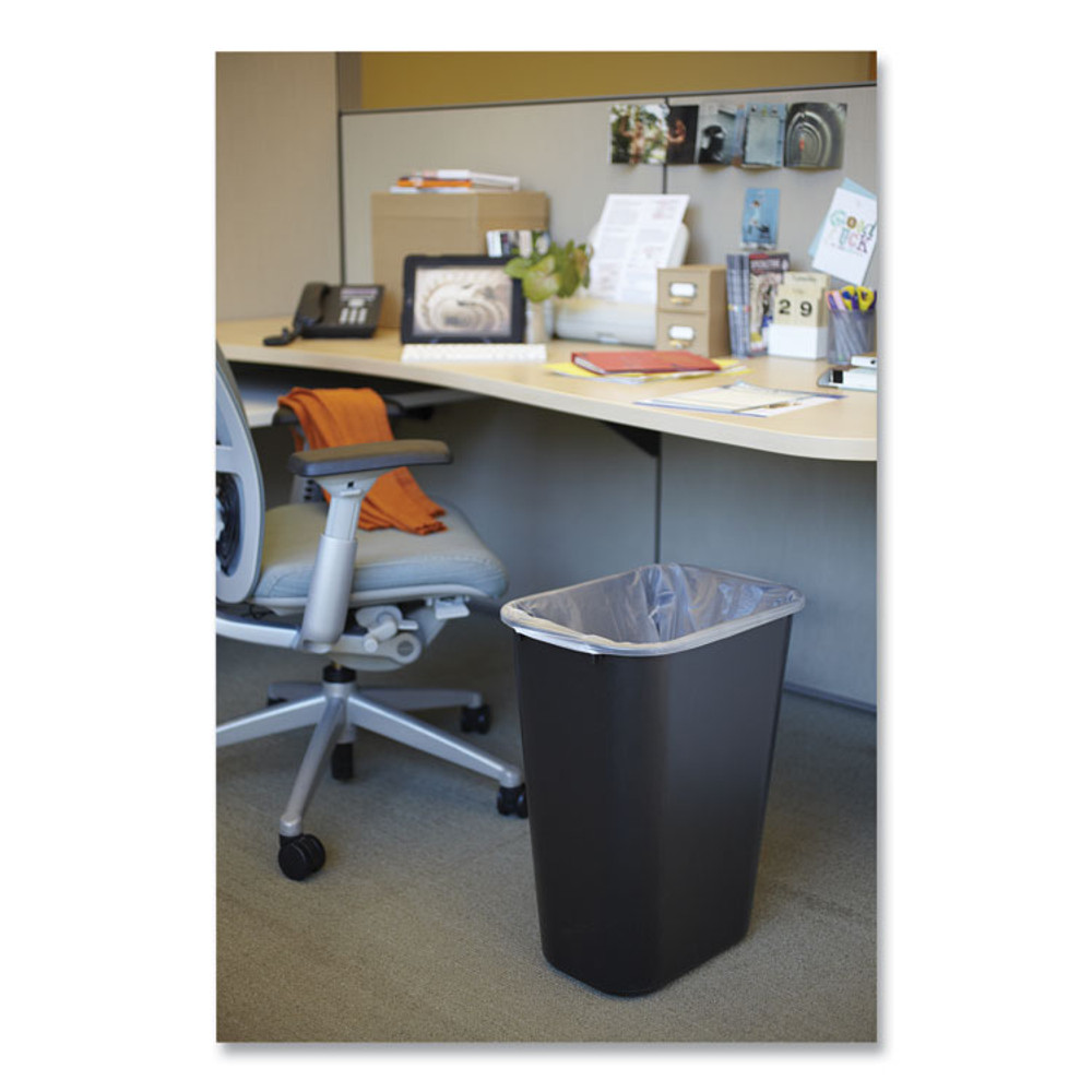 RUBBERMAID COMMERCIAL PROD. 295700BK Deskside Plastic Wastebasket, 10.25 gal, Plastic, Black