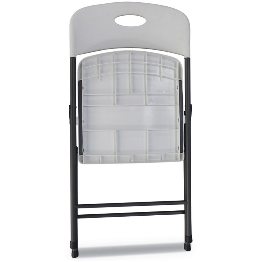ALERA FR9402 Molded Resin Folding Chair, Supports Up to 225 lb, 18.19" Seat Height, White Seat, White Back, Dark Gray Base, 4/Carton