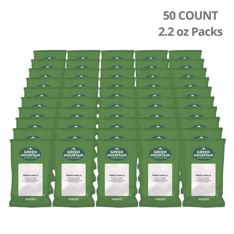 KEURIG DR PEPPER Green Mountain Coffee® 4732 French Vanilla Coffee Fraction Packs, 2.2 oz, 50/Carton
