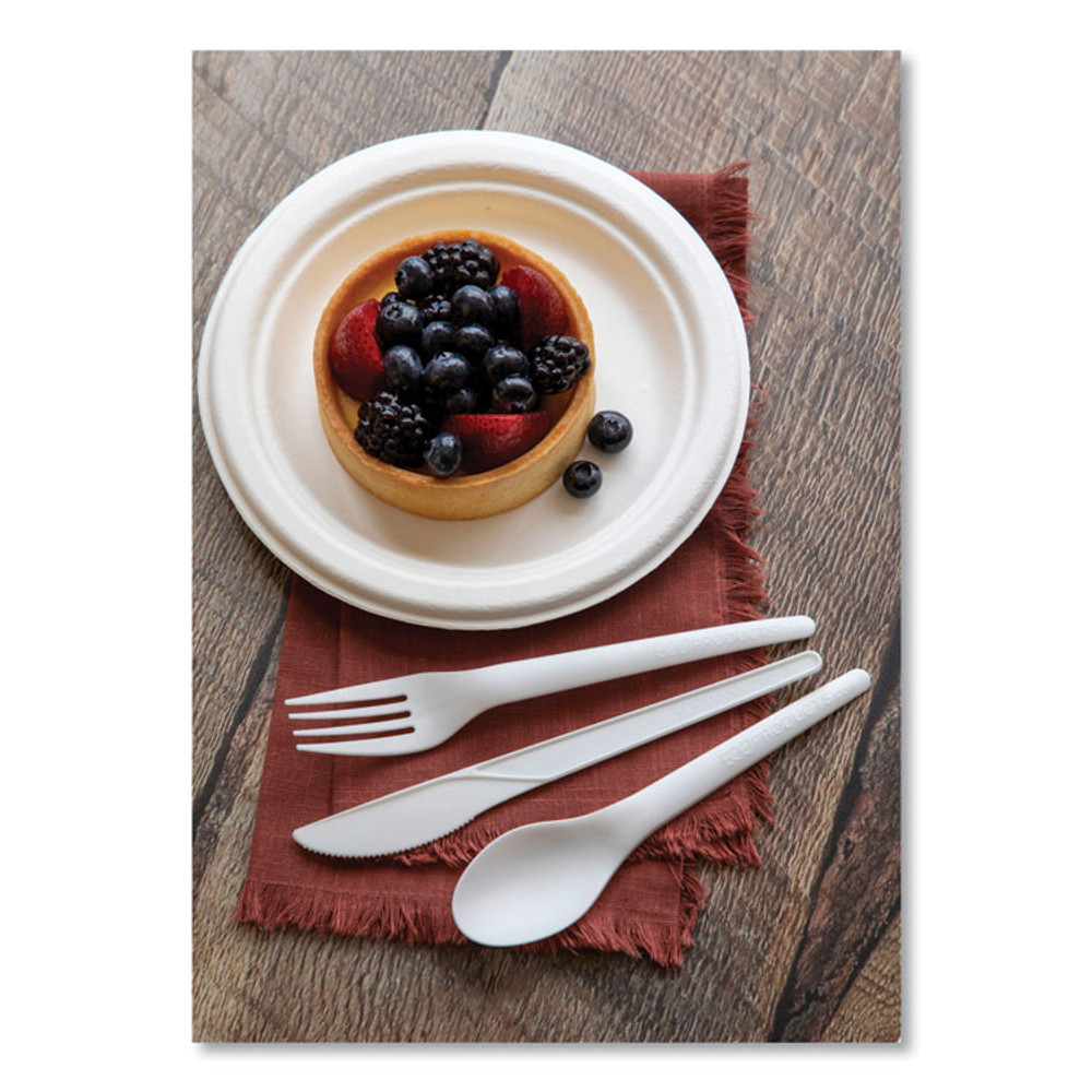 ECO-PRODUCTS,INC. EPP016NFA Vanguard Renewable and Compostable Sugarcane Plates, 6" dia, White, 1,000/Carton