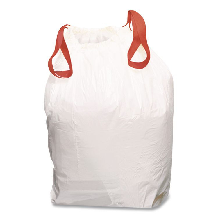 WEBSTER INDUSTRIES Handi-Bag® HAB6DK50 Drawstring Kitchen Bags, 13 gal, 24" x 27.38", White, 50/Box