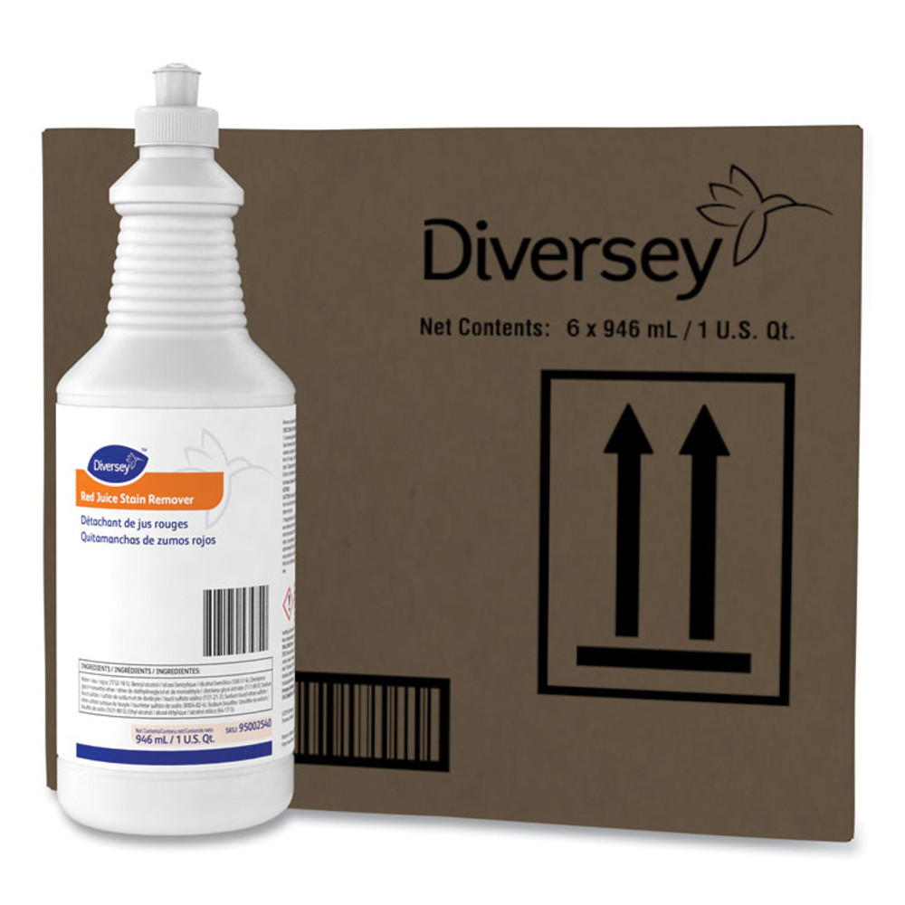 DIVERSEY 95002540 Red Juice Stain Remover, 32 oz Bottle, 6 Bottles/Carton