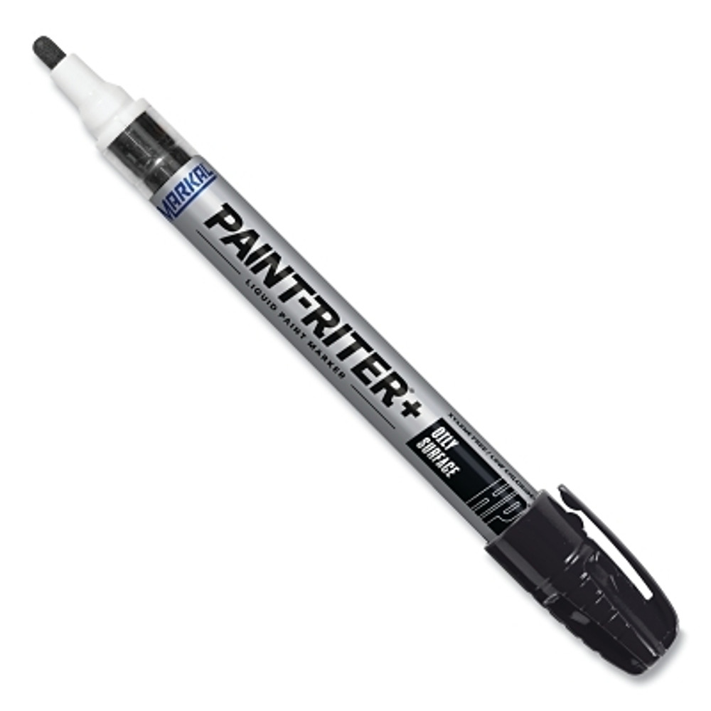 LA-CO Industries Inc Markal® 96963 Paint-Riter®+ Oily Surface Paint Marker, Black, 1/8 in Tip, Medium