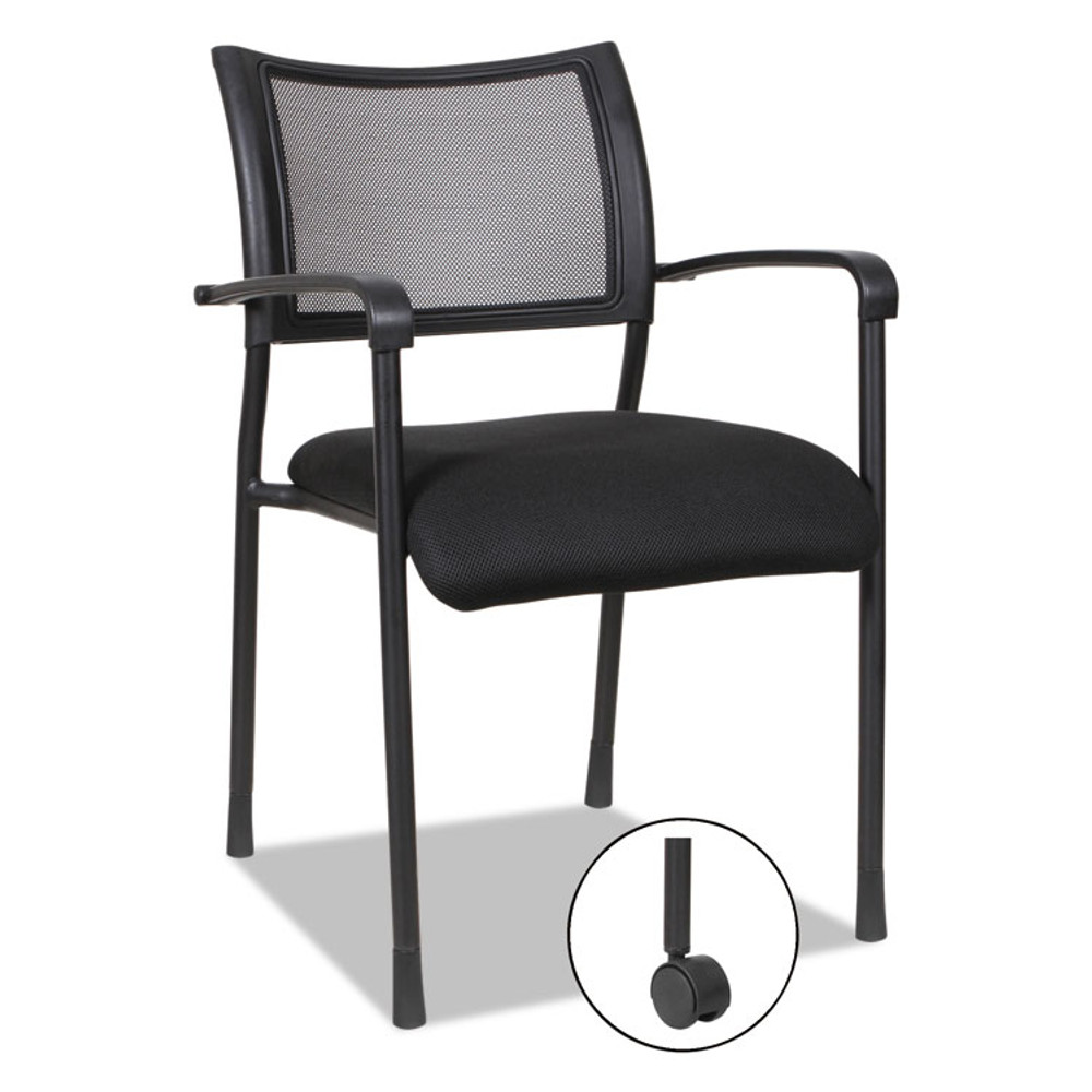 ALERA EK43ME10B Alera Eikon Series Stacking Mesh Guest Chair, 20.86" x 24.01" x 33.07", Black Seat, Black Back, Black Base, 2/Carton