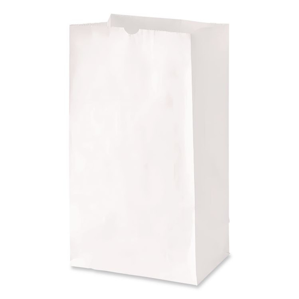 ROSS & WALLACE PAPER PRODUCTS, INC. GW20500 Grocery Paper Bags, 20# Size, 40# Basis Weight, 8.25" x 5.25" x 16.13", White, 500/Bundle