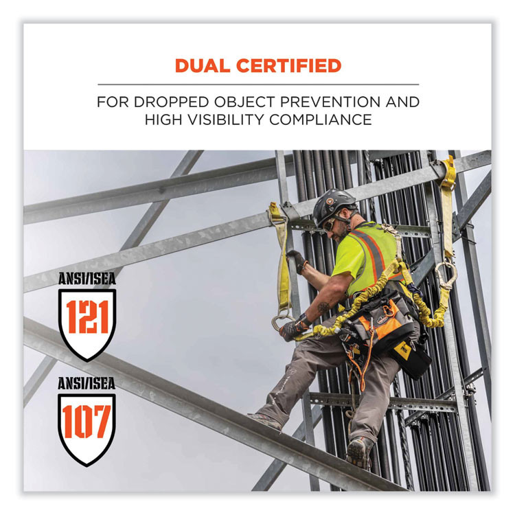 TENACIOUS HOLDINGS, INC. ergodyne® 24175 GloWear 8231TV Class 2 Hi-Vis Tool Tethering Safety Vest, Polyester, Large/X-Large, Lime