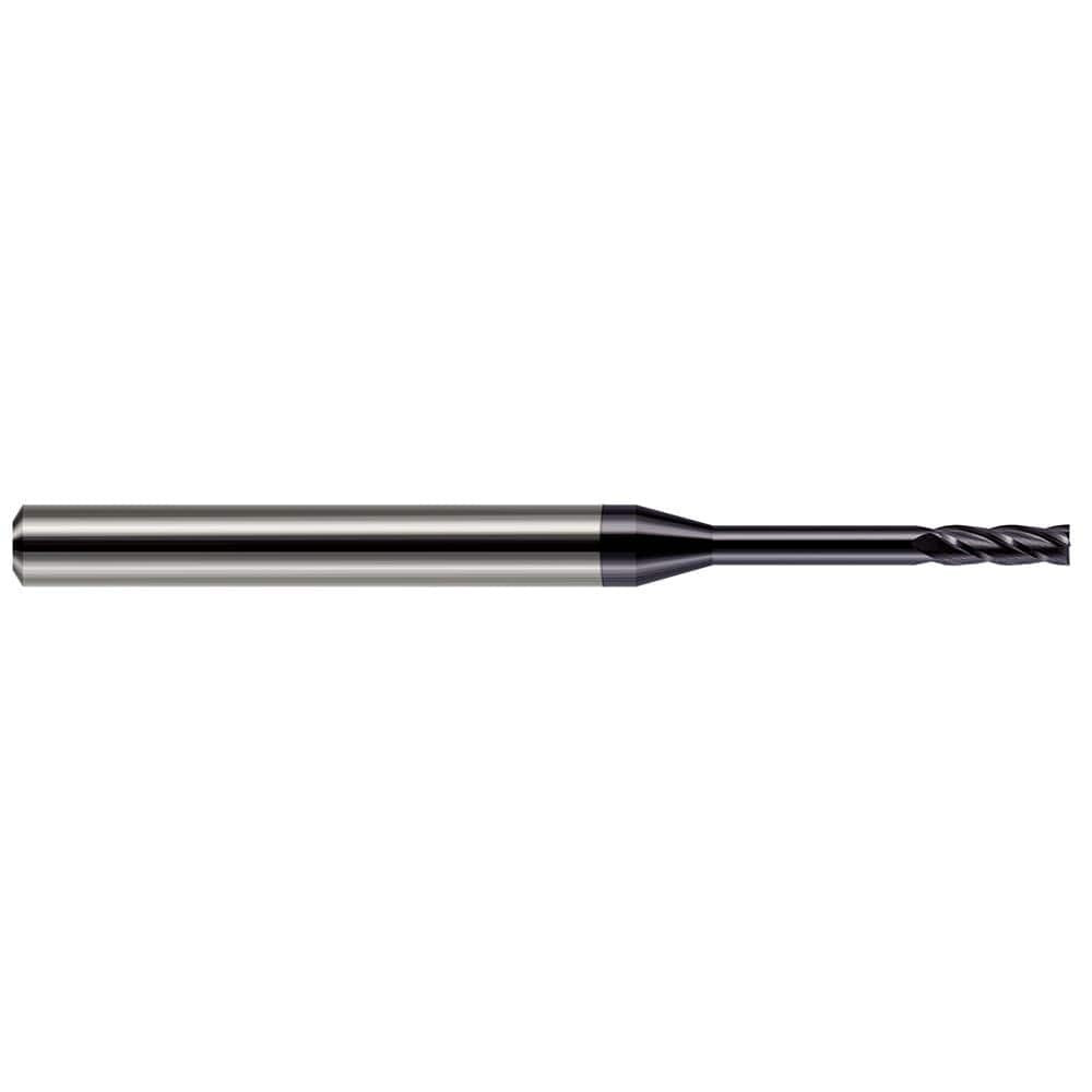 Harvey Tool 76447-C3 Square End Mill: 3/64'' Dia, 9/64'' LOC, 1/8'' Shank Dia, 1-1/2'' OAL, 4 Flutes, Solid Carbide