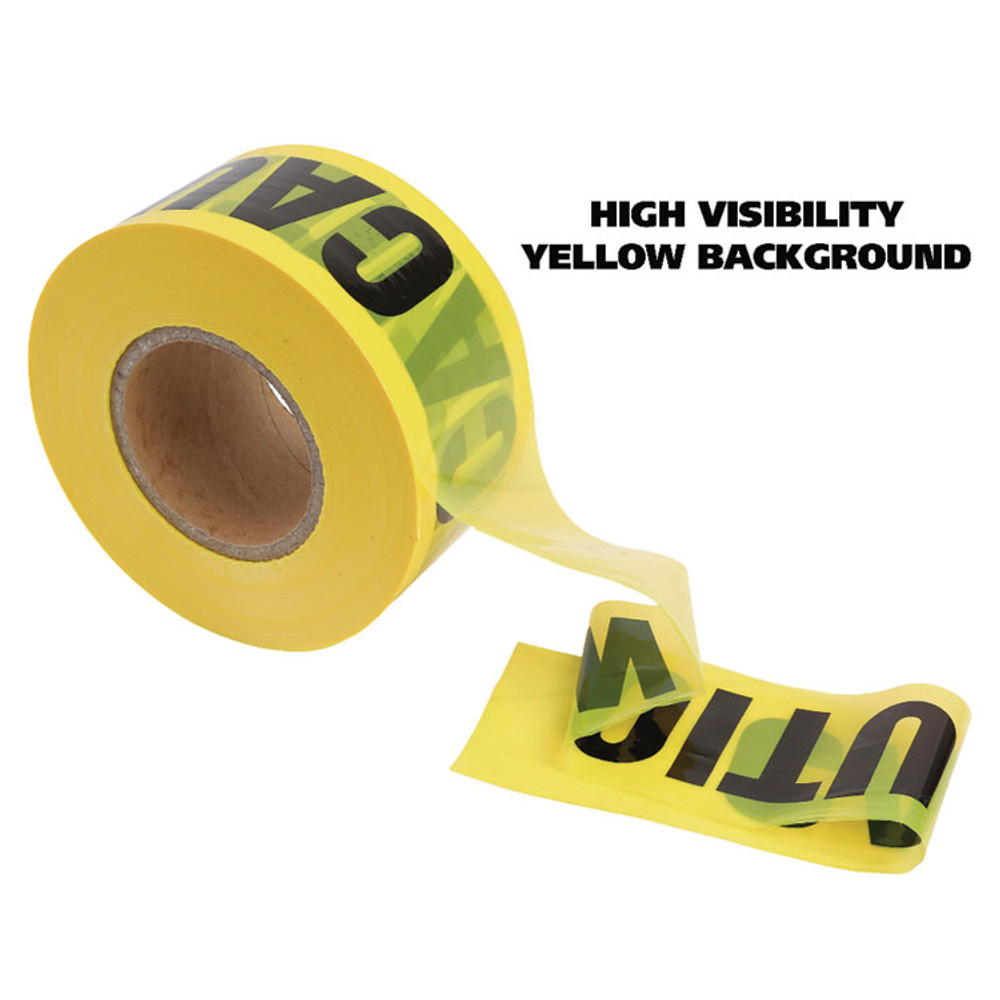 GREAT NECK SAW MFG. 10379 Caution Safety Tape, Non-Adhesive, 3" x 1,000 ft, Yellow