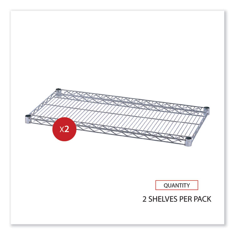 ALERA SW58-3618SR Industrial Wire Shelving Extra Wire Shelves, 36w x 18d, Silver, 2 Shelves/Carton